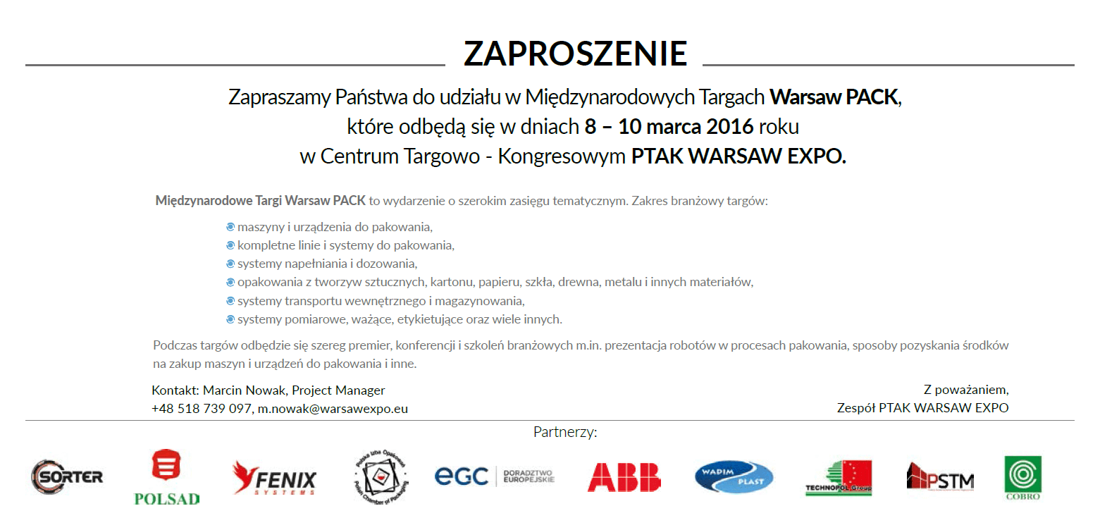 totalmarket2 - Zapraszamy na targi Warsaw Pack 2016 hala F stoisko nr 94